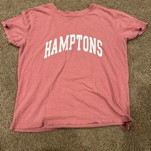 Brandy Melville Pink Hamptons Tee